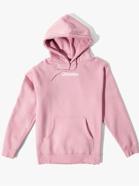 Glossier Pink Logo Pullover Hoodie